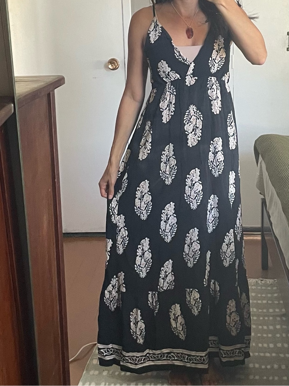 Boho maxi dress ikat print